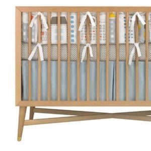 DwellStudio Skyline Solid Light Blue Crib Skirt